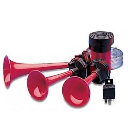 Klakson Telolet Hella 3 Corong 12v (Terompet) 100% Original + Relay terlaris