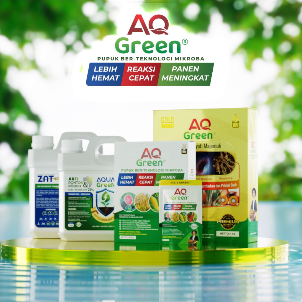 Pupuk Organik AQ GREEN - Mengatasi Asem-aseman - Mempercepat Pertumbuhan - Paket AQ Green Lengkap