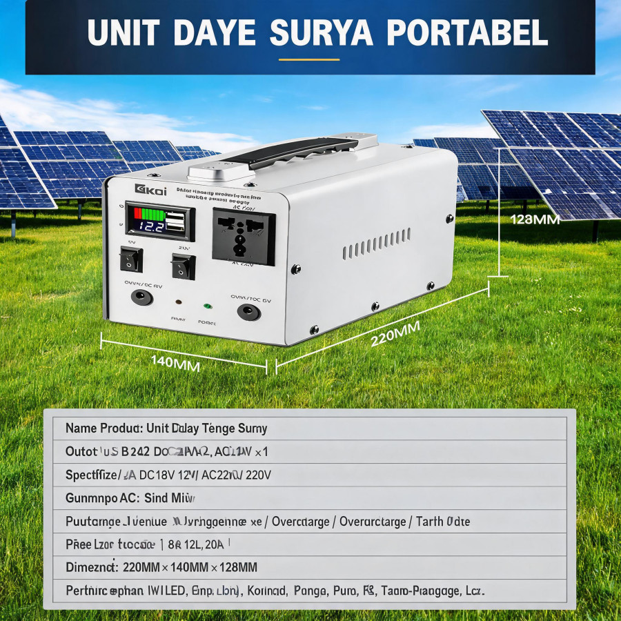 POWER STATION PORTABLE SOLAR GENERATOR POWER BANK AC DC