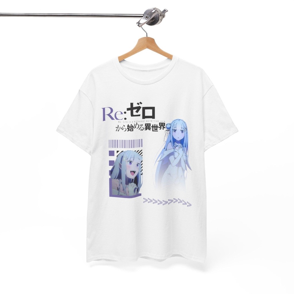ReZero Anime Kaos Subaru, Rem and Emilia, Waifu Kawaii Yami Kaos, Re Zero Figure Cosplay Hadiah Idea