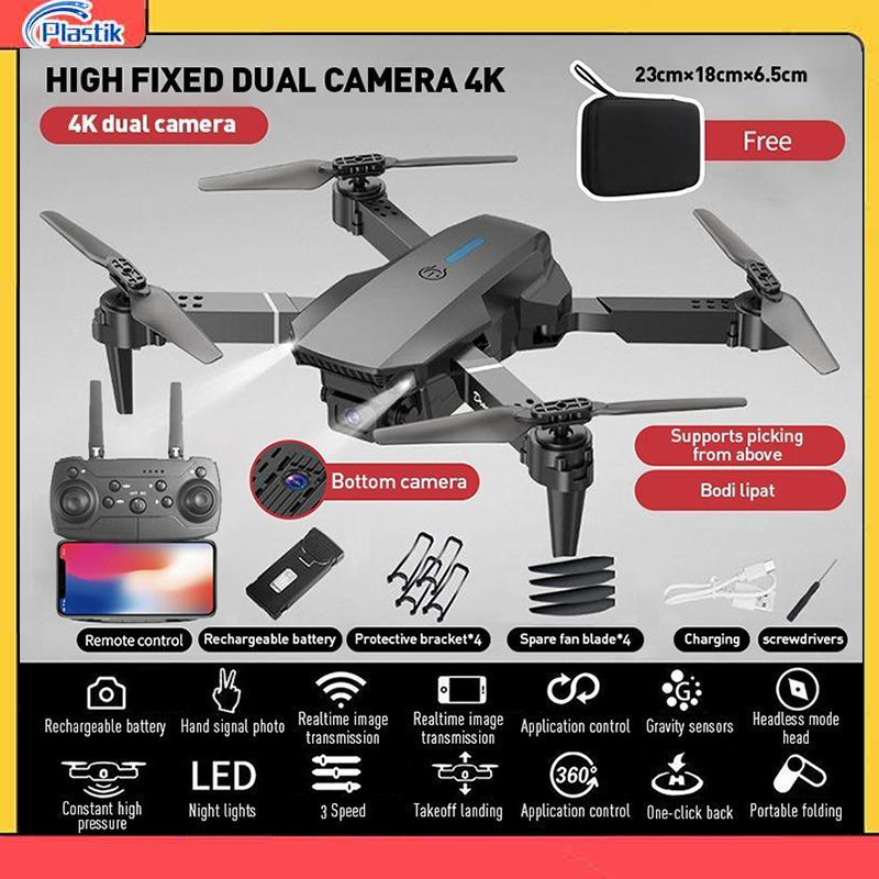 Drone Mini E88 Pro Drone/E99 Pro Anti Tabrak Dengan Kamera HD Drone Smart Drone Pro2 4K HD Dual Came