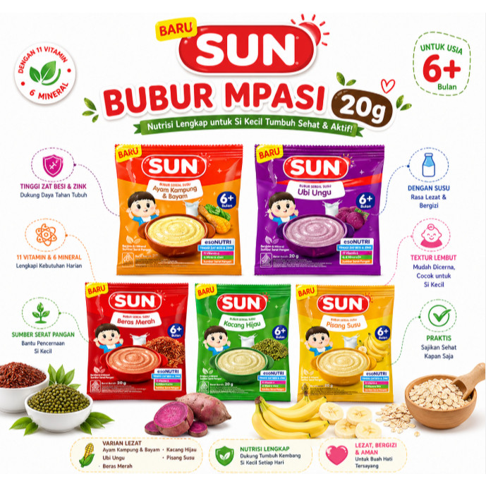 SUN bubur bayi 20g kemsan sachet - Promina sachet Bubur Sereal Bayi Sachet 20gr bubur Mpasi bayi usi
