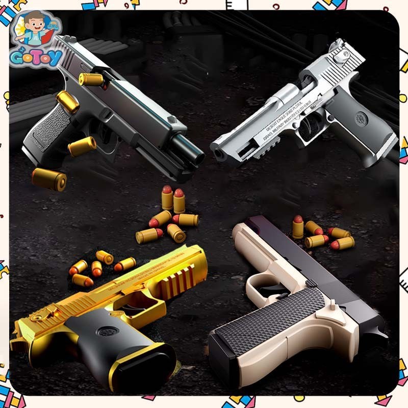 Semi-auto Senjata Mainan Mainan Pistol Glock/Colt M1911/ Desert Eagle Pertempuran Luar Ruangan Menem