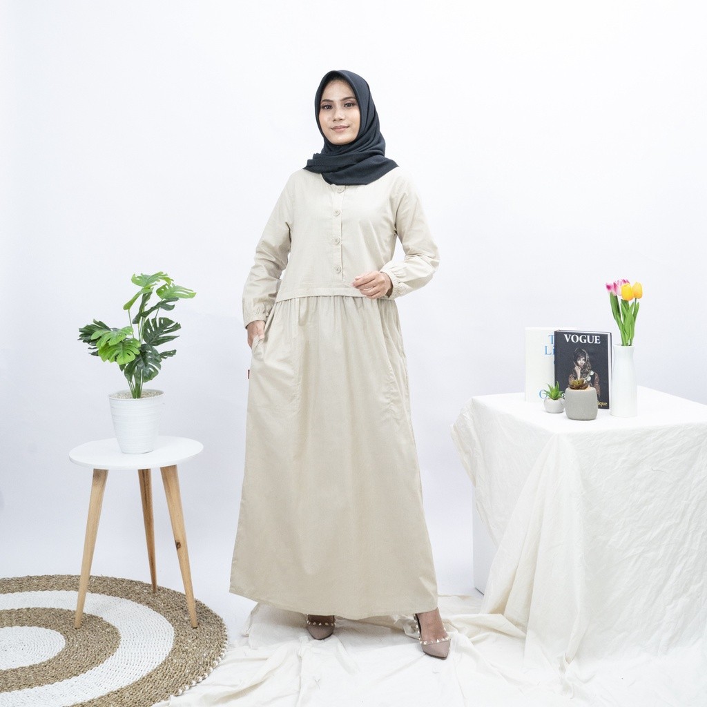 NEW RILLEY - Gamis Davida | Dress Panjang Muslim Wanita Rayon Baju Maxi