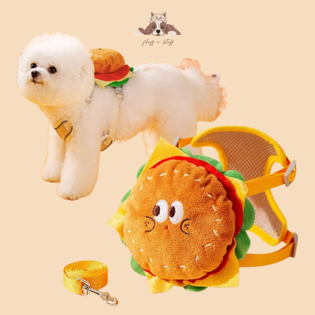 (zuper day) Tali Harness Backpack Anjing Burger Poliester S-XL