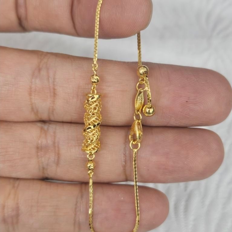 gelang italy santa serut pipa variasi emas 70 % 700 70% 16k