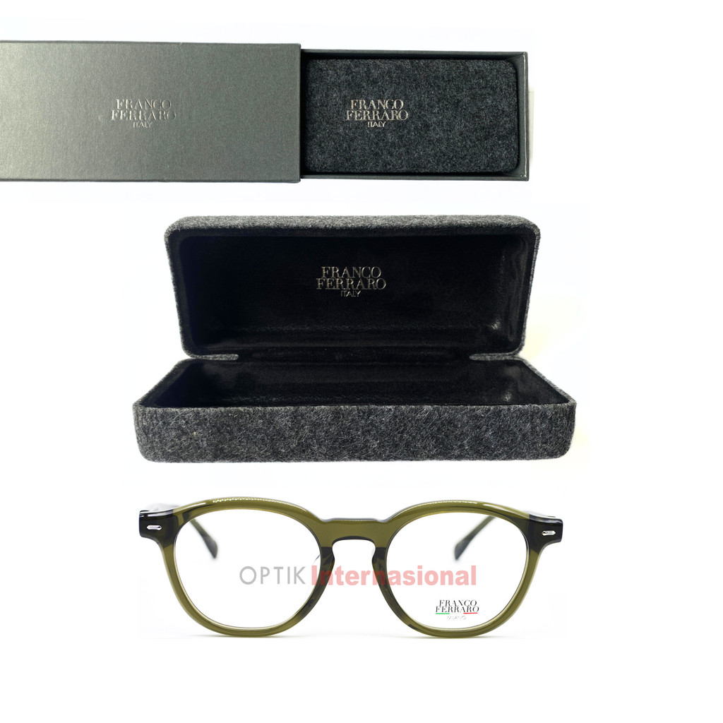 FRANCO FERRARO MILANO FF225 Frame Round Kacamata Branded Italy Original Unisex