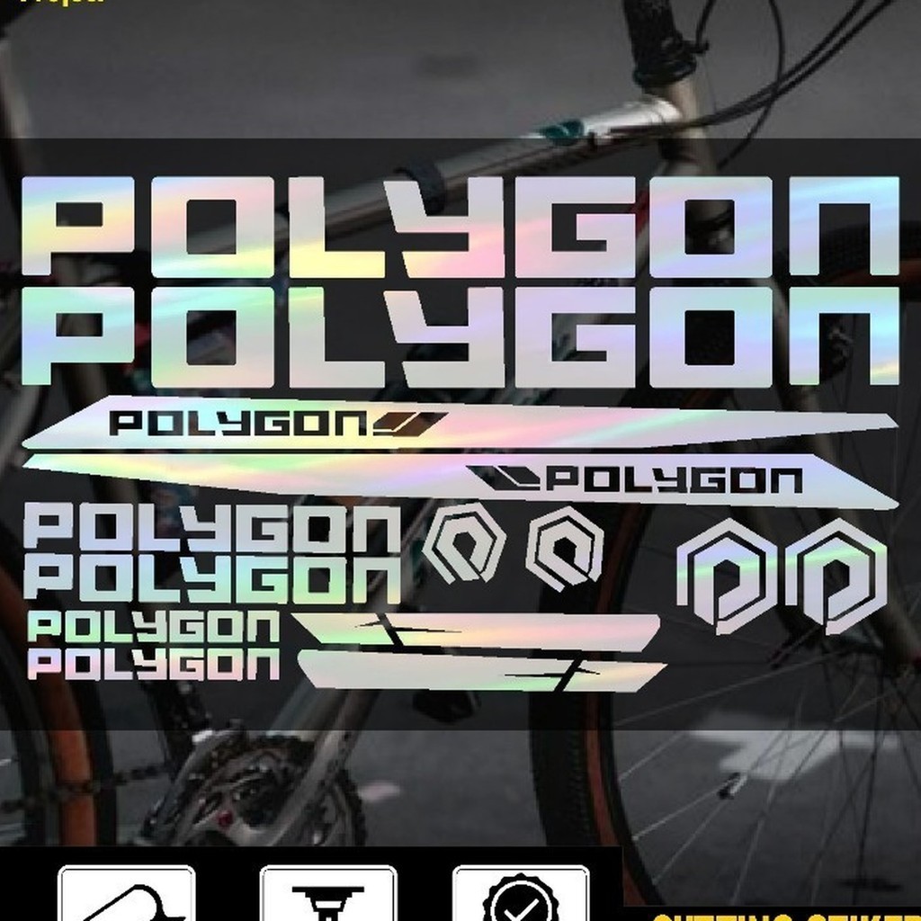 Stiker Sepeda POLYGON MTB Bike | Cutting Sticker | Decal Aksesoris Sepeda Set 02
