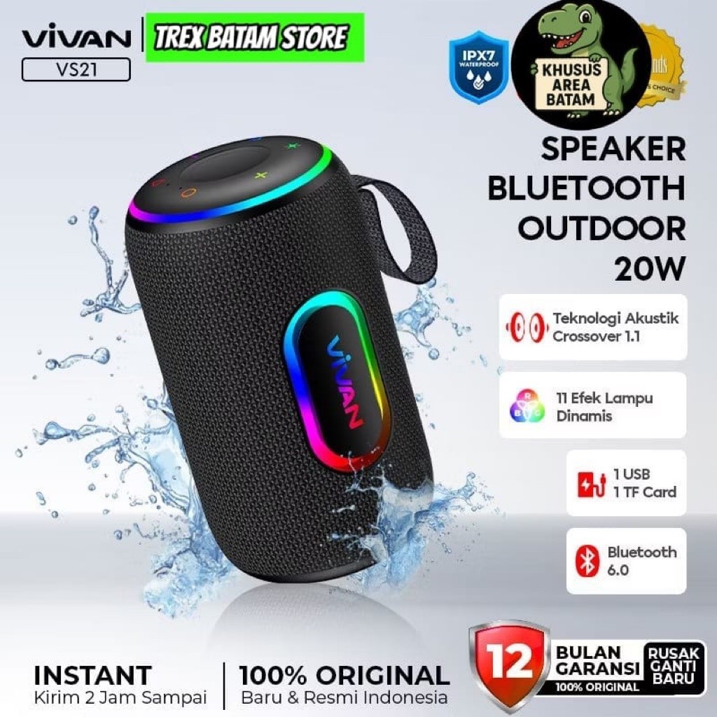 VIVAN BLUETOOTH SOEAKER OUTDOOR 20W VS21 GARANSI - BATAM