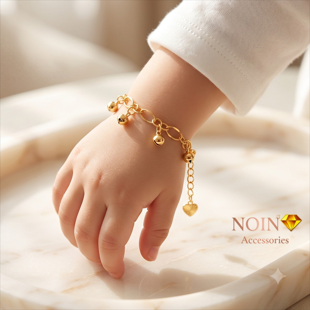 Gelang Anak Lonceng / Kerincing Lapis Emas Gelang Anak Perempuan Lucu Bunyi