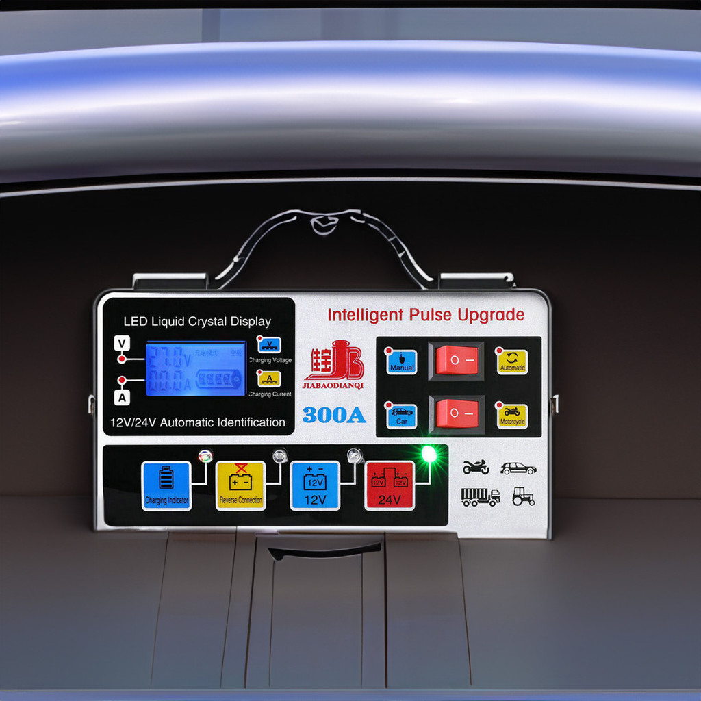 Charger Aki Otomatis Smart Intelligent Auto Repair Mobil Pengisi daya 12v24v 400W 800AH Charger Otom