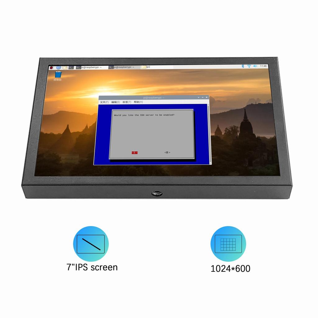 AV/DC/HD/VGA Multi Interface Display 7 Inch PC Second Screen Raspberry Pi Display for Pi3 Pi4 AIDA64