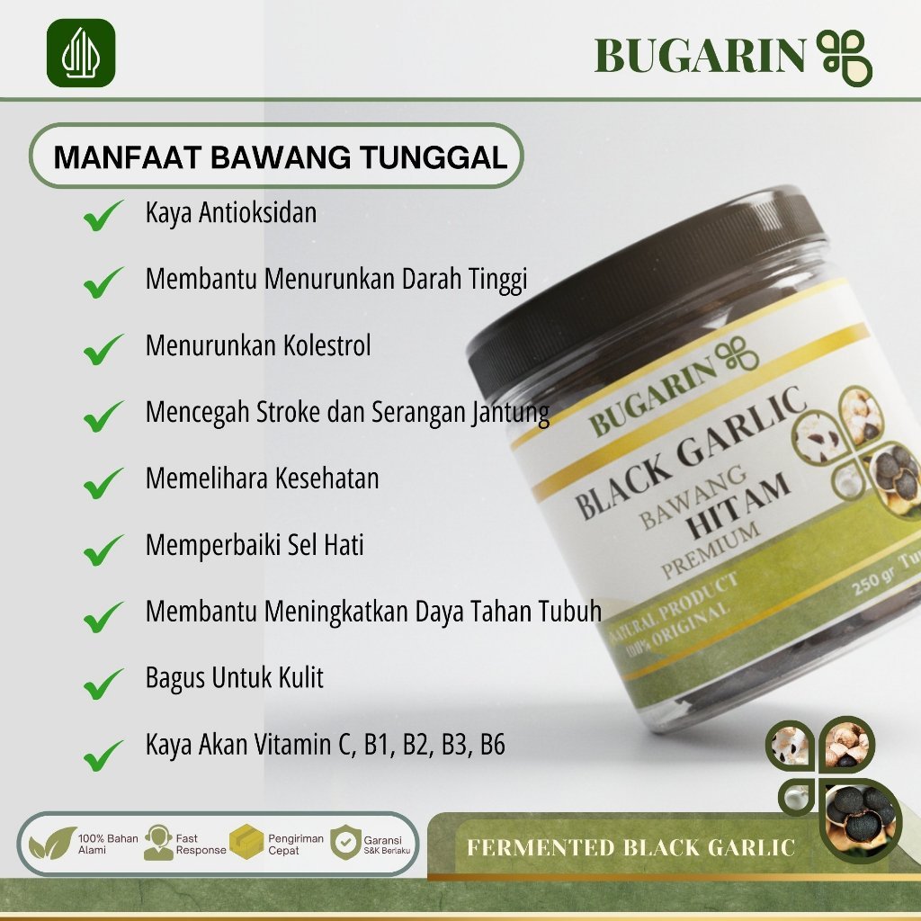 [AJB] Black Garlic Bugarin Herbal Alami Untuk Jantung & Imunitas