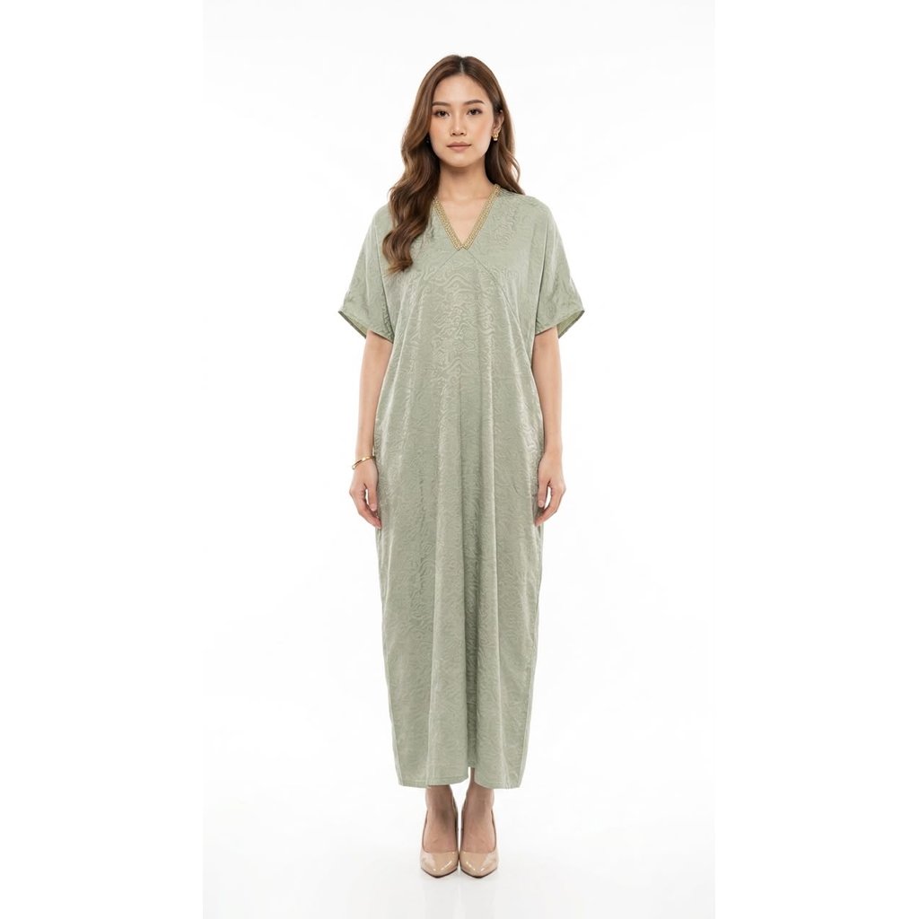 Eprise Kaftan Lengan Pendek GREEN KP309B | Kaftan Wanita