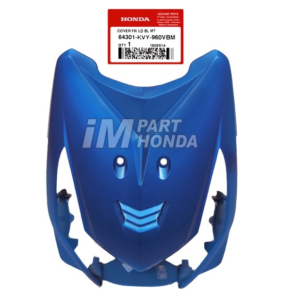 [INSTANT SAMEDAY] 64301-KVY-960VBM Cover Front Panel Tameng Lampu Depan Beat Karbu Biru VBM