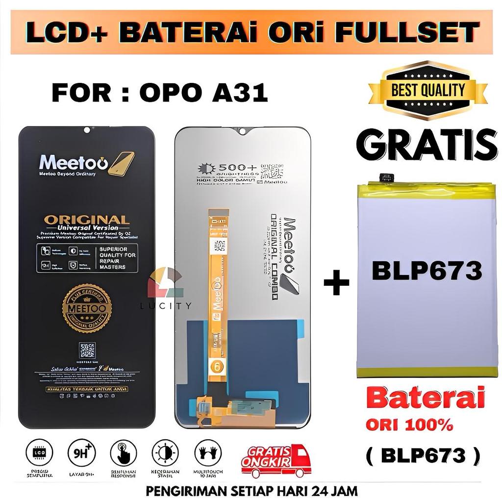 LCD Compatible For 0P0 A31 Fullset Touchscreen + Baterai / LCD + Baterai BLP673 OriginaL Fullset