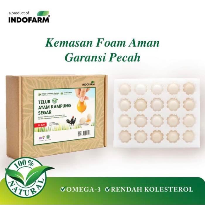 Indofarm telur ayam kampung per box isi 20butir (Omega)