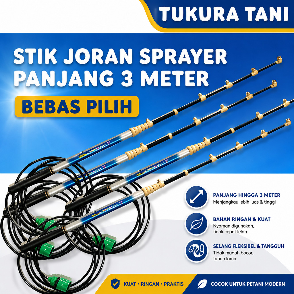 Stik Joran 3 Meter Nozzle Kabut untuk Sprayer Elektrik Semprotan Hama