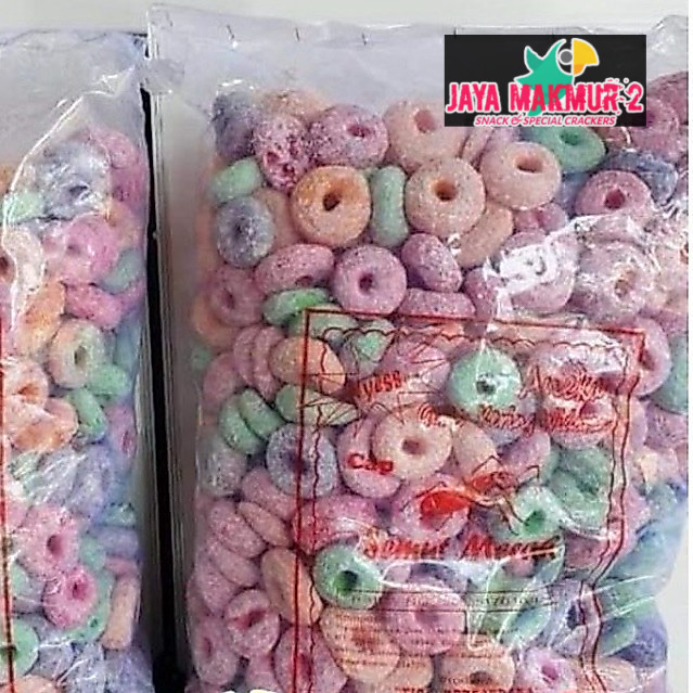 COD Getas Donat Warna Warni 1kg Pusat Snack Gresik
