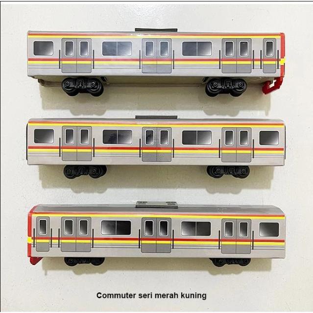 Kereta Api Indonesia Commuterline KRL kereta api indonesia KAI miniatur kereta api - merah kuning
