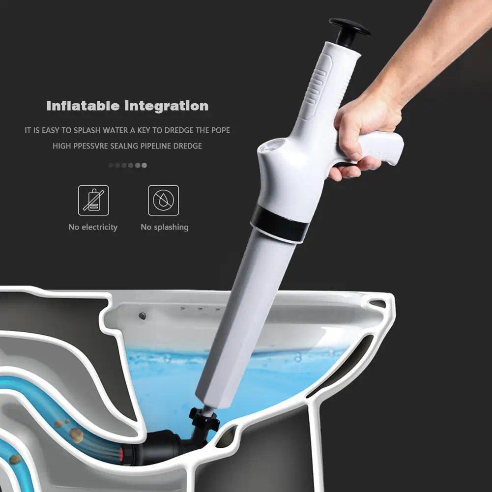 Bathroom Toilet Air Drain Blaster Plunger High Pressure Sink Dredger Cleaner