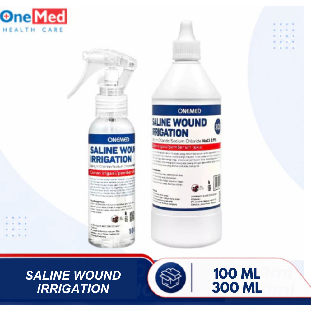 Onemed Saline Wound Irrigation 100ml 300ml Cairan Pembersih Luka Nacl Rawat Luka