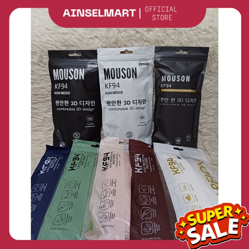 MASKER KF94 MOUSON EMBOS / KF94 CAREION / KN95 MOUSON ISI 10 PCS GD