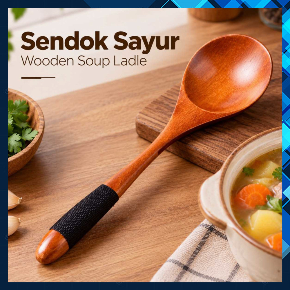 Sendok Makan Centong Sayur Bahan Kayu Wooden Spoon -KN321