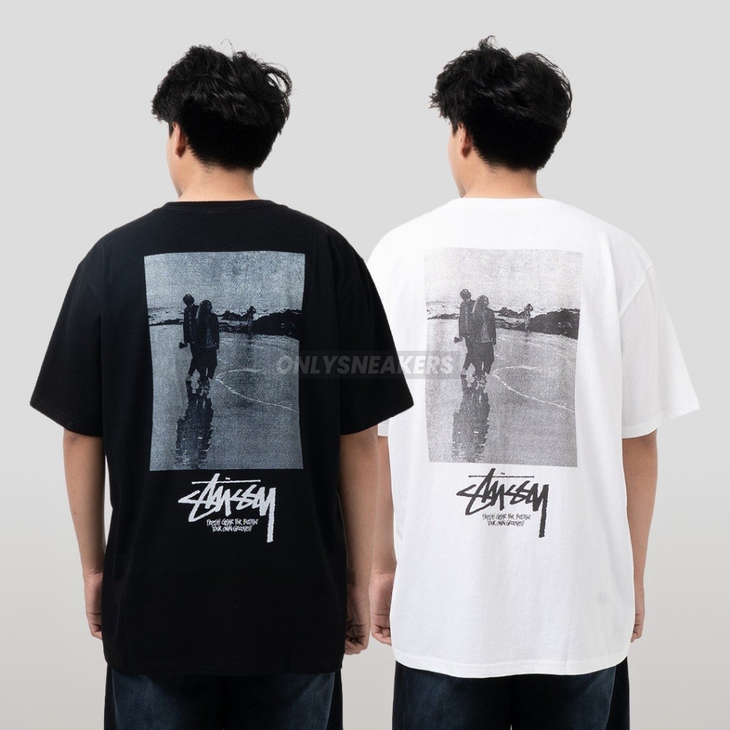 STUSSY LOW TIDE BLACK / WHITE TEE