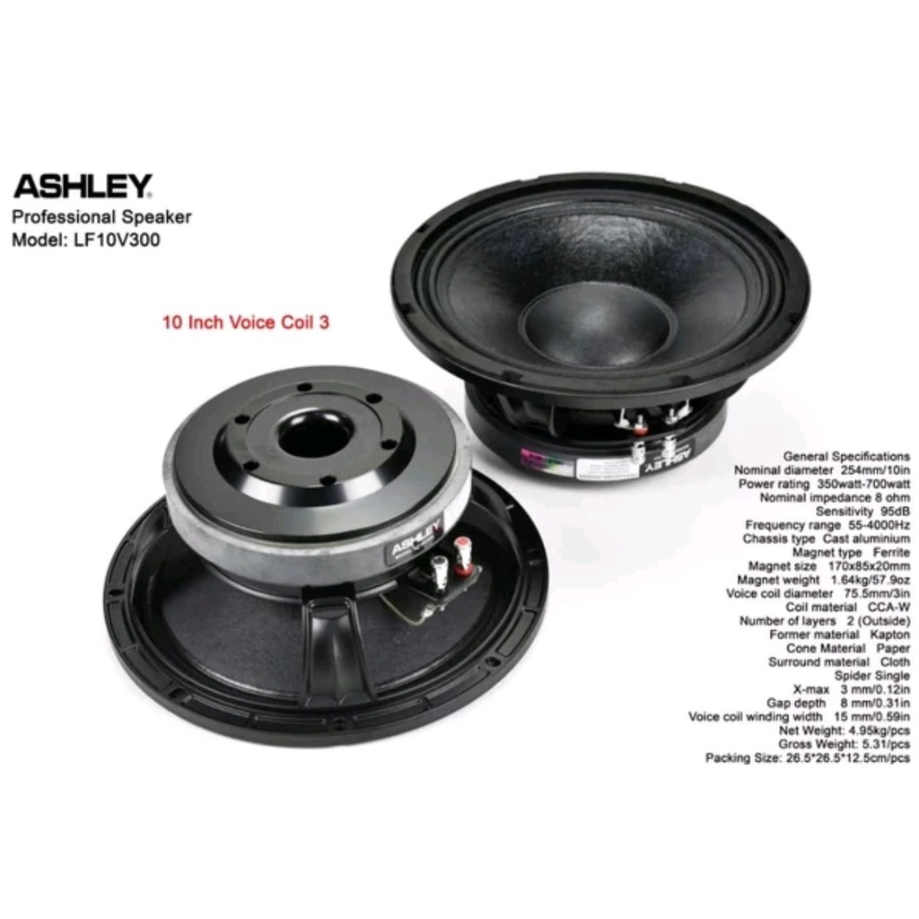 SPEAKER ASHLEY 10inch  LF10V300 LF 10V300 LF 10V 300 10 inch LF 10V300