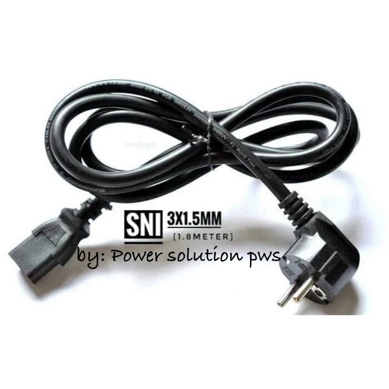 Kabel Power Ac-Cpu 5M 5 Meter SNI SUCOFINDO Tebal 3x 1.5mm 16A-250V / 300V Cable Server Ups Mining m