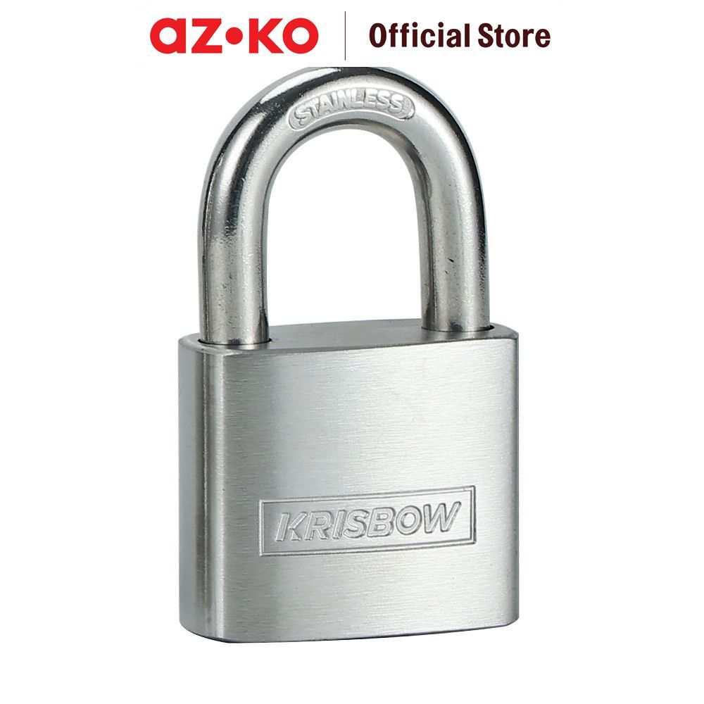 AZKO Krisbow 4 cm Gembok Stainless Steel - Silver Padlock Kunci Rumah Kunci Pagar Kunci Pengaman