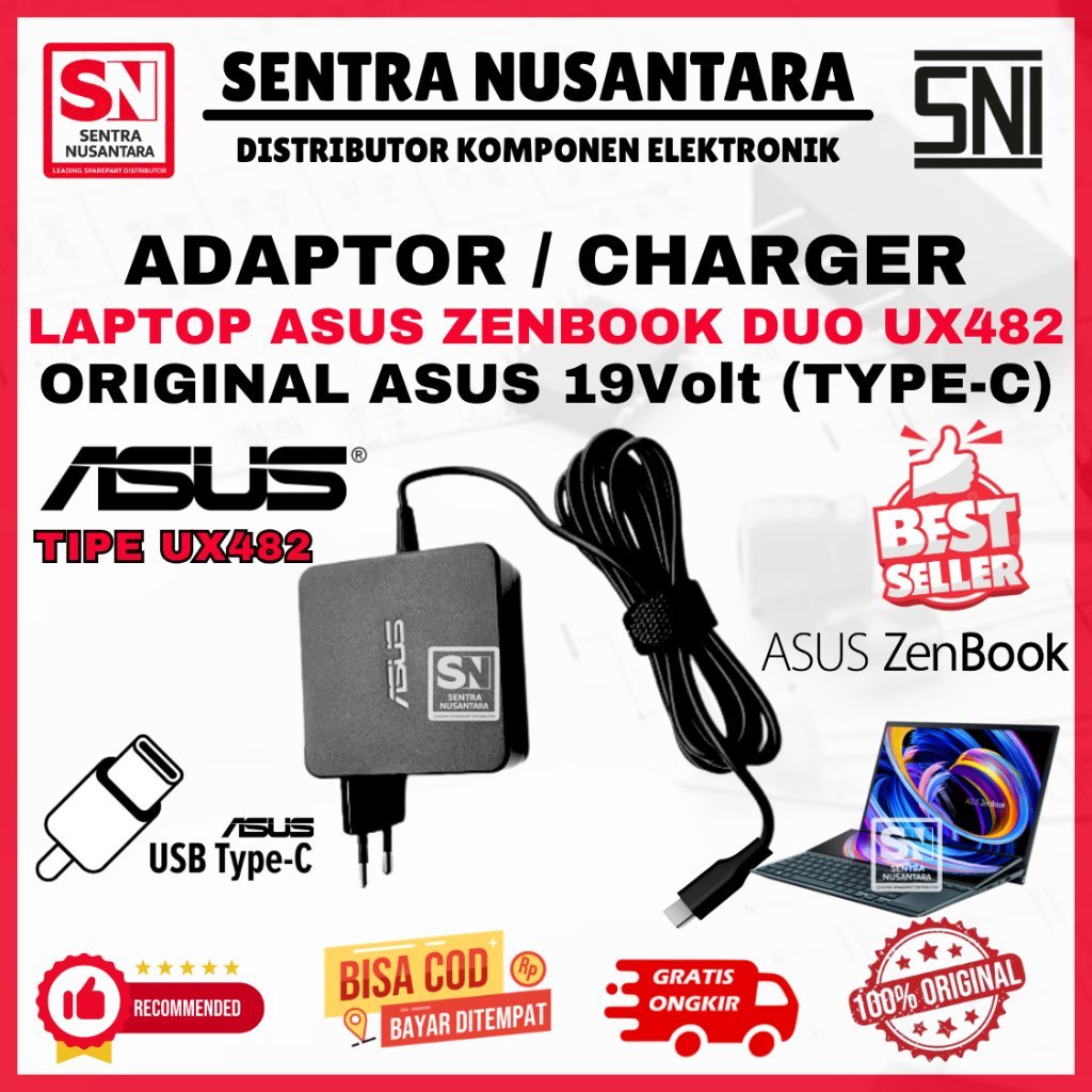 Adaptor Charger Laptop ASUS ZENBOOK DUO UX482 Series | Adaptor Laptop ASUS ZENBOOK DUO UX482 Series 