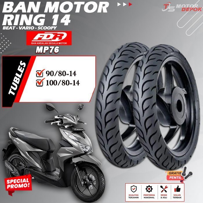 BAN MOTOR RING 14 TUBLES FDR MP76 BAN MOTOR TUBLESS BEAT VARIO SCOOPY RING 14 TUBELESS