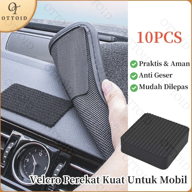 Mobil Velcro Perekat Kuat Pengunci Alas Dasbor & Karpet Lantai Mobil Anti Geser Tanpa Bekas Lem Car