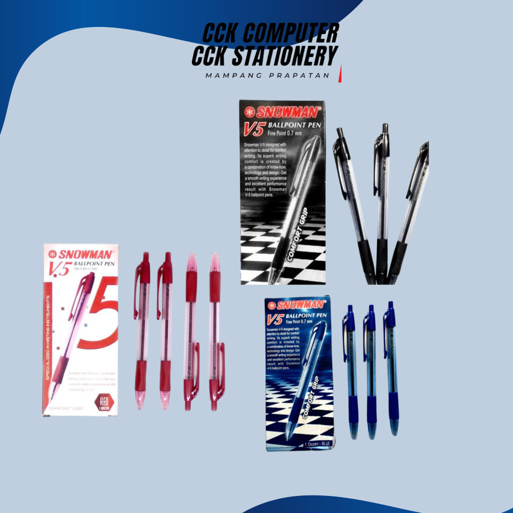 Ball point Snowman V5 | Pulpen Snowman V5 | Pen Snowman V5 (pcs)