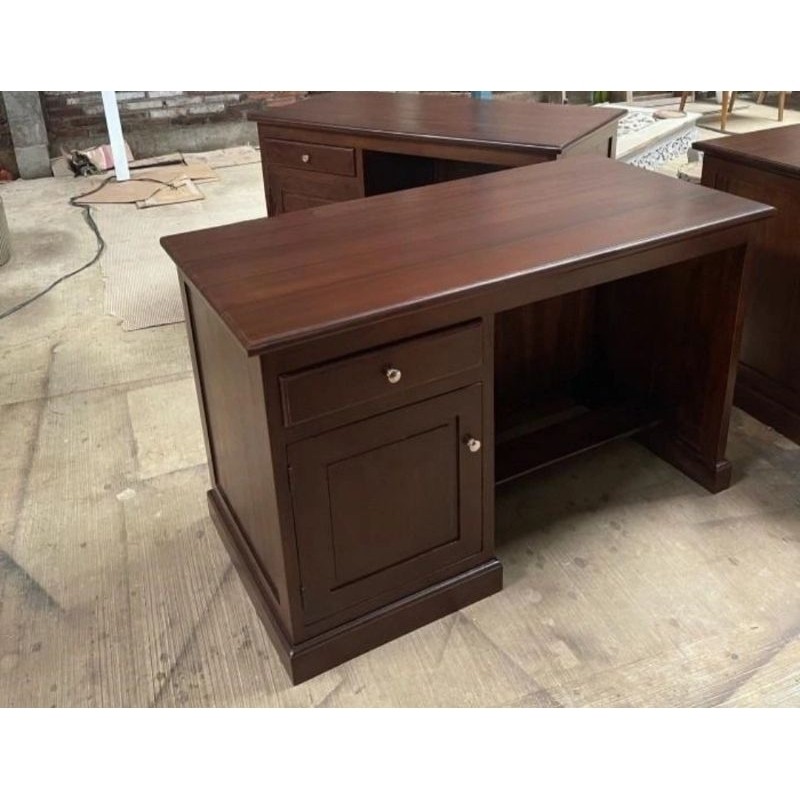 meja setengah biro kayu jati meja kantor minimalis meja kantor kayu jati
