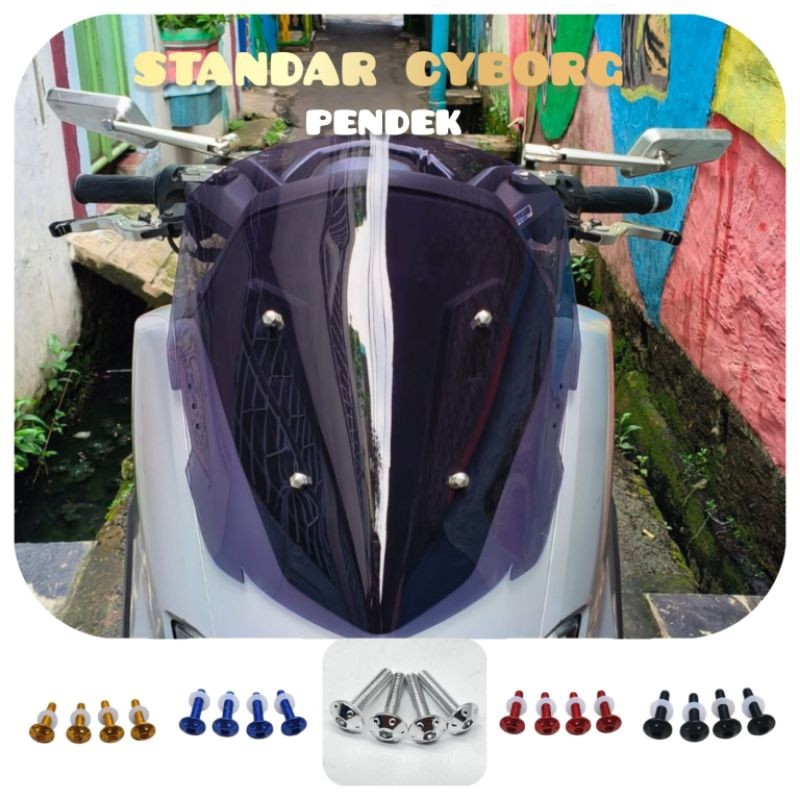 Visor Standar Cyborg Mini Nmax New Windshield Winsil Standar Cyborg Mini Nmax New plus baut Import