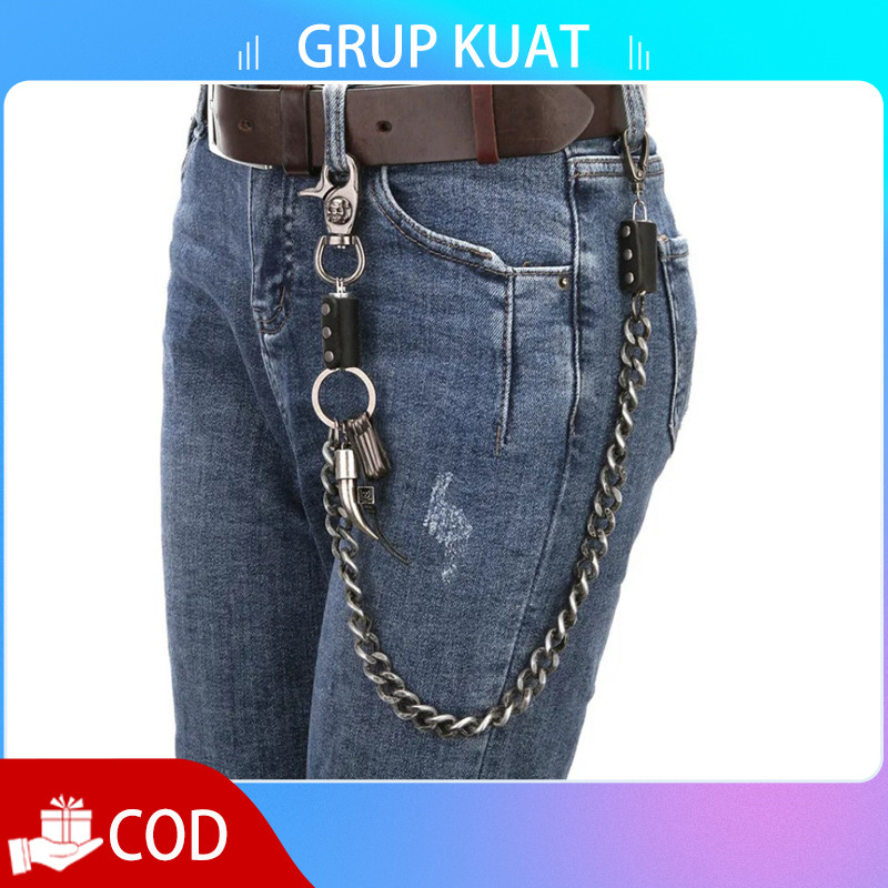 Rantai Dompet Punk Pria, Chain Dompet Rantai Baja Keren Rantai Celana Rocker