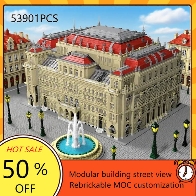 53901PCS Hungarian State Opera Hot City MOC Creative StreetView Puzzle Birthdayal Assembly Toy Archi