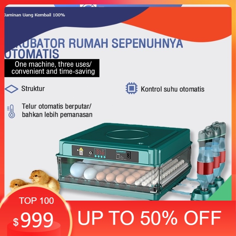 Elementmax 130 Buah Inkubator Otomatis Penuh Inkubator Ayam Cerdas 64 Buah Tempat Tidur Air Otomatis