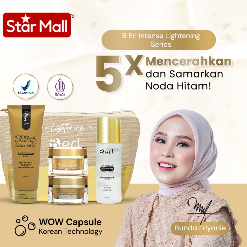 B Erl Intense Lightening Series Pouch with Berlian Skincare Original BPOM Assurance