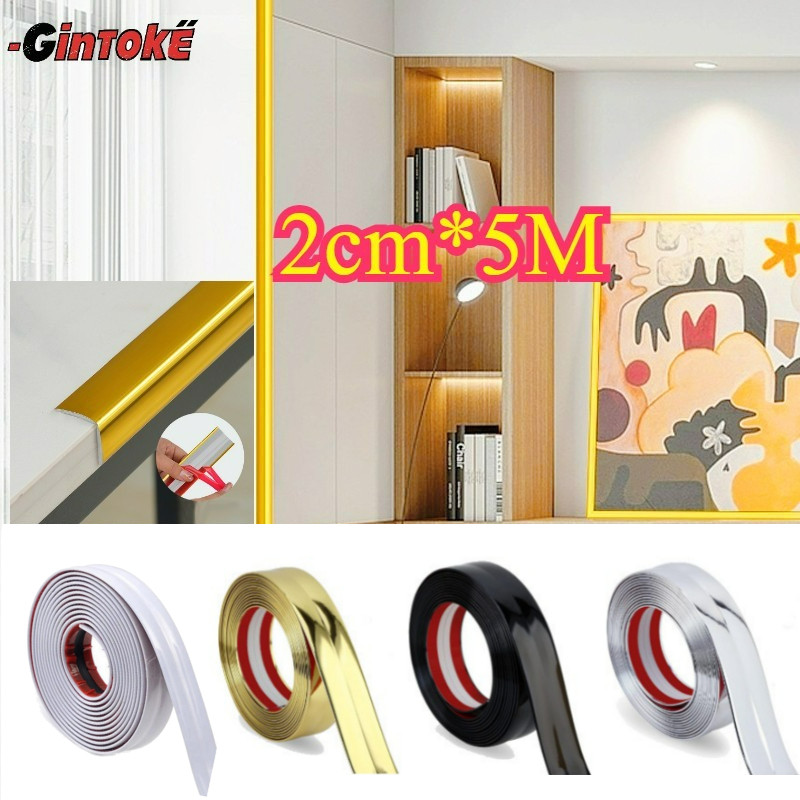 5M Garis Dekoratif PVC Berperekat / Strip Sudut Dinding Latar Belakang / Strip Tepi Sudut Meja / Dap