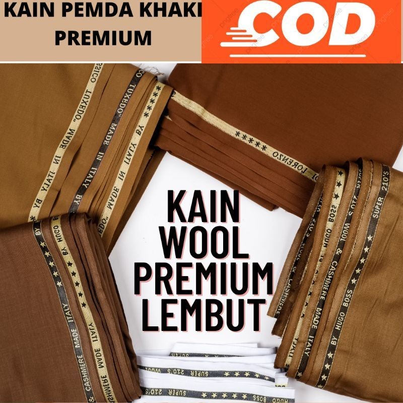 Kain pemda khaki wool katun bahan baju seragam dinas PNS PDH pemda khaki