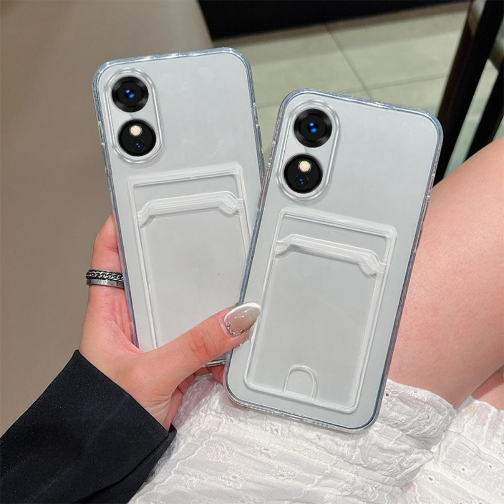 CASE OPPO A17 CASE CARD CLEAR TRANSPARAN SOFT SLOT CARD / WALLET CASE