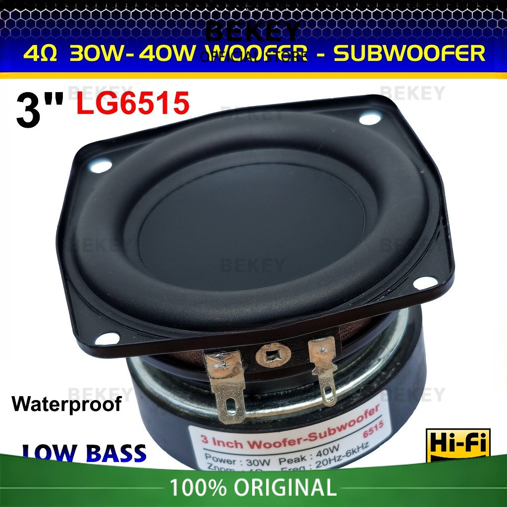 BEKEY Speaker 3 inch LG-6515 Super Bass 4 ohm 30W-40W Woofer Subwoofer