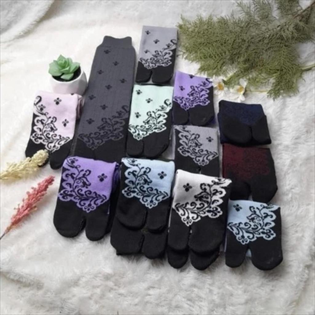 LS 1.219 - KaosKaki Kriting Kaos kaki Jempol Telapak Hitam Motif Hena Cantik Tebal Kaoskaki Wanita M
