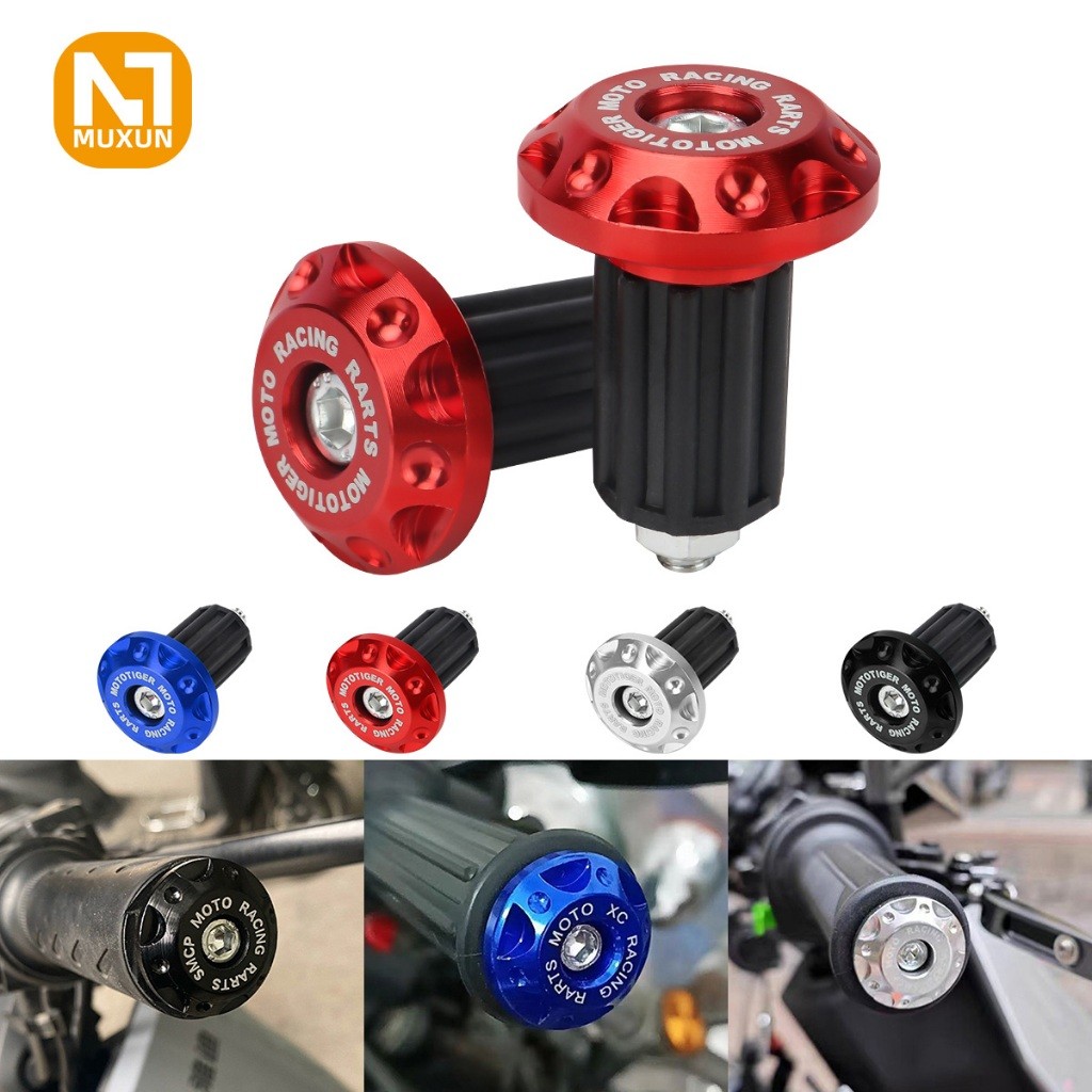 2 buah ujung stang sepeda motor, colokan grip, tutup stang, slider, sepeda motor untuk Honda, Yamaha