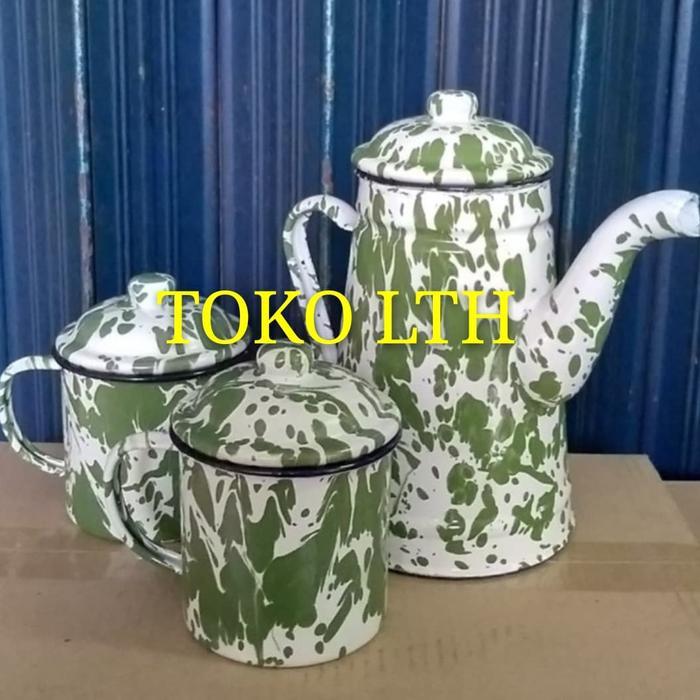 Cahaya Sutra shop TEKO JADUL SET 2 PCS MUG LURIK 10 cm / TEKO LURIK BLIRIK BLURIK SET