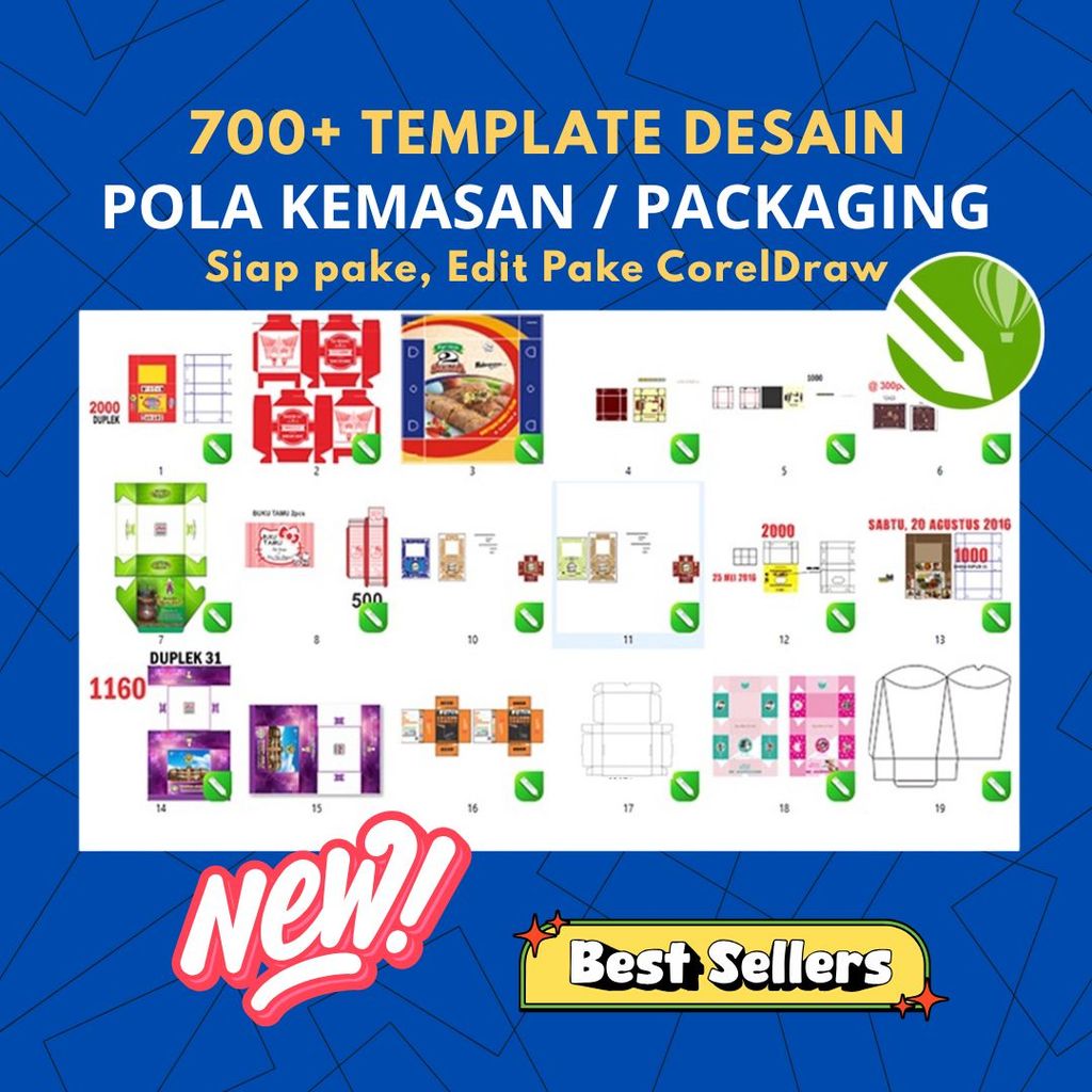 700+ Template Desain Pola Kemasan Produk Format CDR